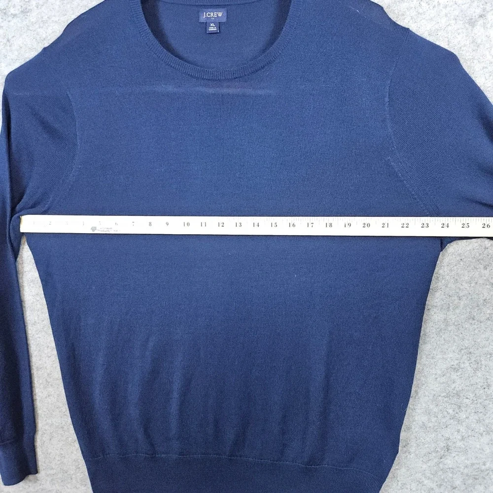 J Crew Men's Blue Round Neck Pullover Sweater Size‎ XL Merino Wool/Acrylic Blend